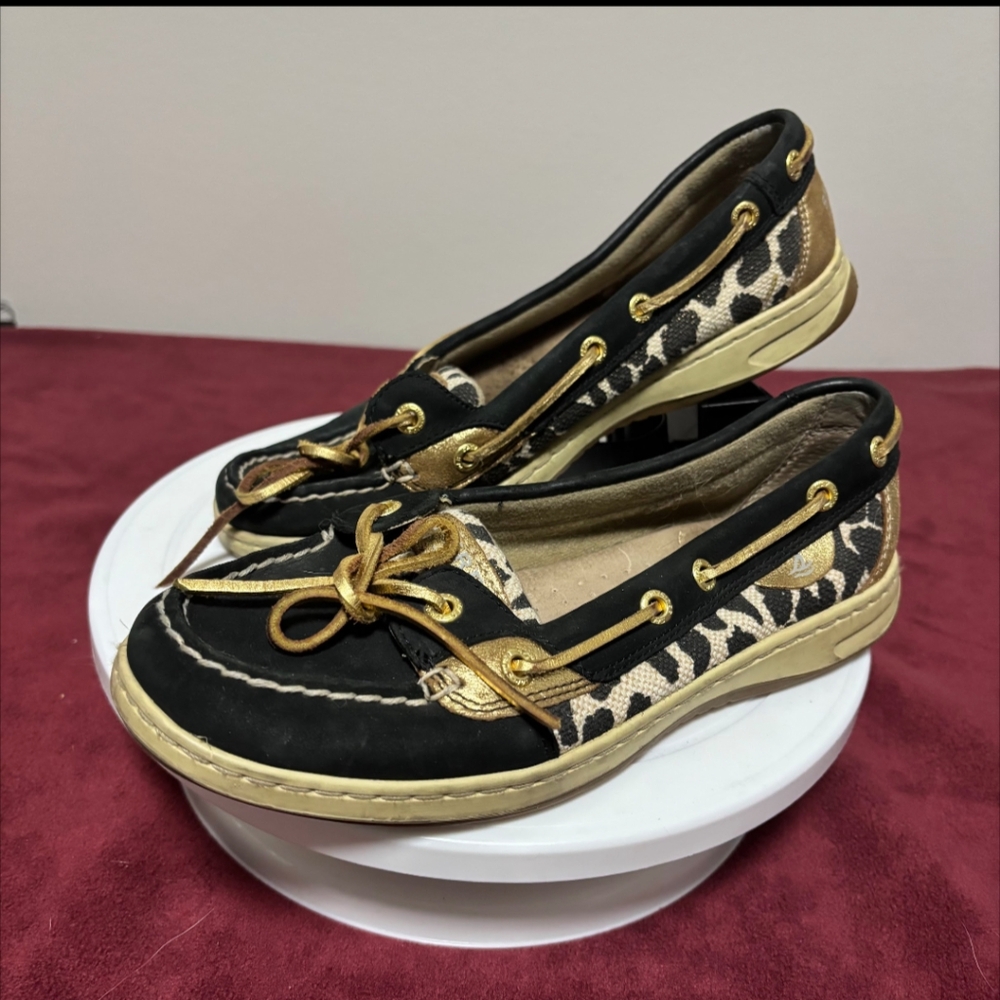 Sperry Women's Firefish Leopard Boat Shoe Size 8